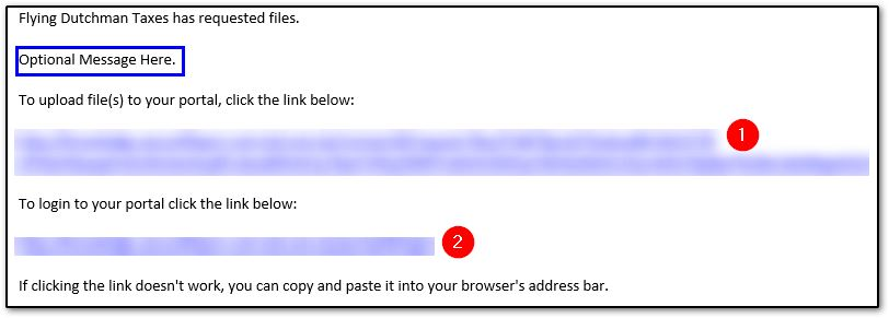 Image showing what the request files email looks like (taxpayer receives).